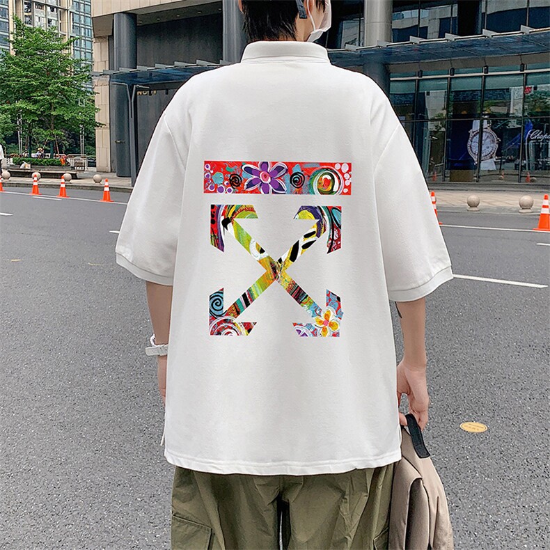 PL57169-P35 翻领短袖polo衫男大码胖子半袖t恤男有领保罗衫 模特图片