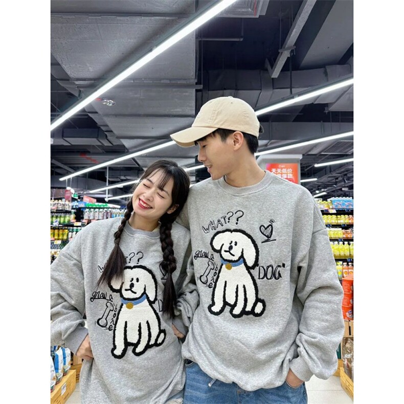 5282-P47纯棉华棉复合原版毛巾刺绣圆领宽松卫衣薄款/加绒，女装卫衣/绒衫，星座617A-2