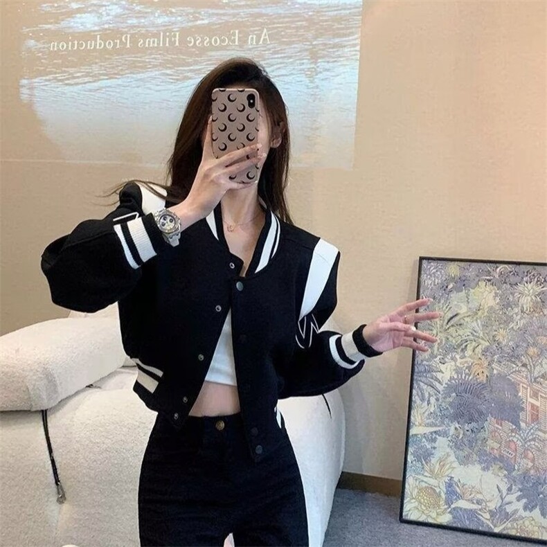 撞色小众棒球服女2025秋季新款韩版独特外套超好看短款夹克棒球服,男装夹克,星座1210-1