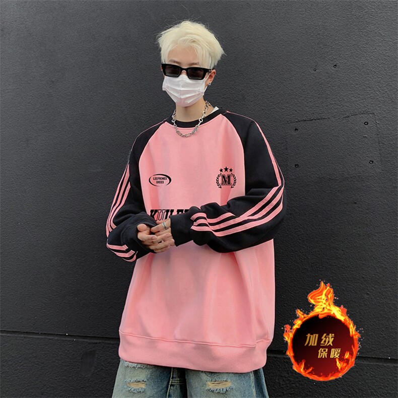 抖音得物供货提供视频秋冬重磅美式宽松织带圆领卫衣0706,男装卫衣,电商A486