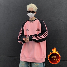 抖音得物供货提供视频秋冬重磅美式宽松织带圆领卫衣0706，男装卫衣，电商A486