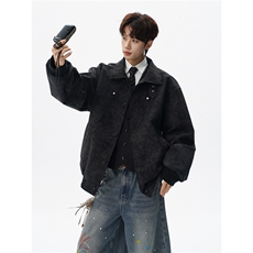 解构风拼接街头美式潮牌翻领夹克情侣宽松百搭外套W373TP78控138，男装夹克，电商A170