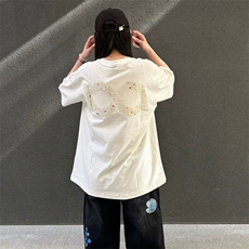 万针全刺绣工艺抖音得物高品质260克重磅纯棉双纱美式高街短袖T恤，男装T恤，电商A486