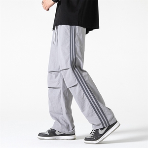 直播数据款 春季新款撞色侧条纹伞兵裤宽松直筒休闲裤 K501-P32图片