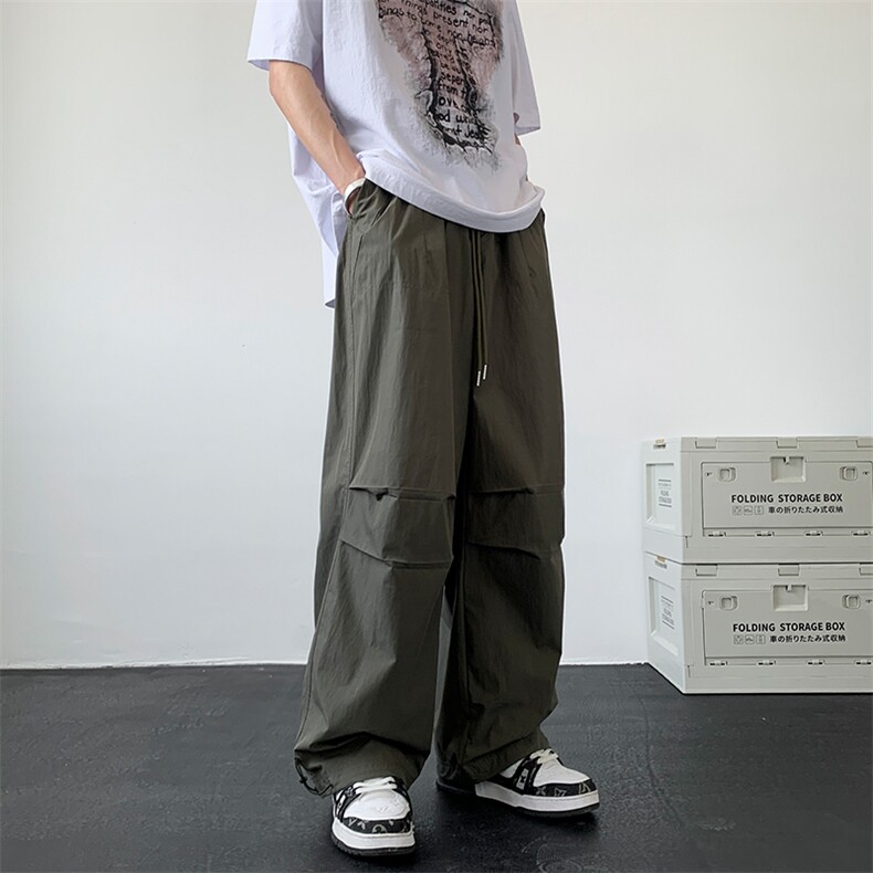 美式高街hiphop工装裤褶皱伞兵裤百搭阔腿裤XZ211-1-K2331-P55,男装工装外套,星座211-1