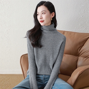 高领羊绒衫100%纯山羊绒打底衫修身显瘦秋冬新款内搭图片