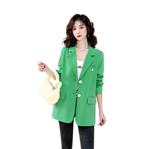 现货2022春季新款时尚韩系休闲小西服女短款西装外套图片