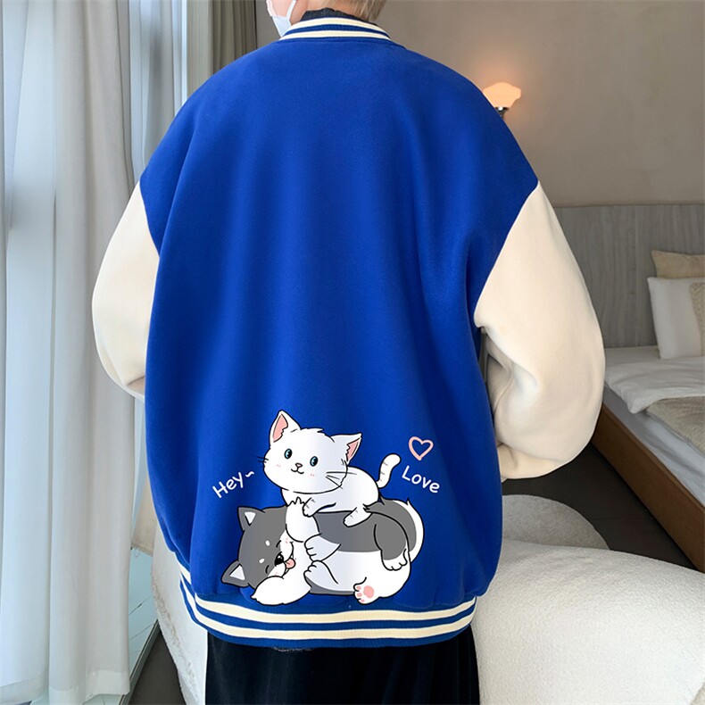摇粒绒棒球服男大码开衫卫衣男夹克BF86300-P65,男装夹克,电商A040