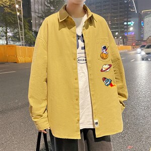 春季长袖衬衫男宽松港风衬衣男外套男CSCS277-P35图片