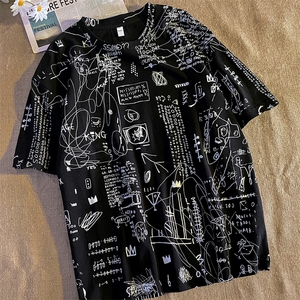 703-T270-P30 夏季男涂鸦印花休闲T恤图片