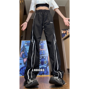 抖音品质夏季新款潮流运动冰丝宽松休闲裤B315-K24220-特p35控68图片