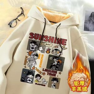 1506-1/WLY1251/P37衣男连帽季ins港风宽松潮牌字母印花百搭外套图片
