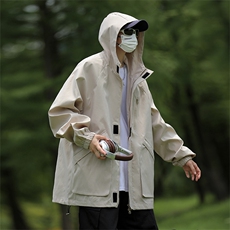 JK602-P75男女防水黑色冲锋衣外套户外机能工装夹克爬山登山服，男装夹克，电商B327