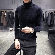 卖款加厚纯色仿水貂绒高领修身毛衣针织衫C301-M1015-P68，男装针织衫/毛衣，电商C301