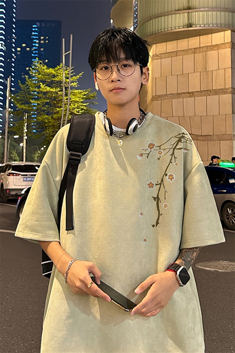 量大优供视频重磅麂皮绒短袖T恤男JPDX216-特P19,男装T恤,电商B367