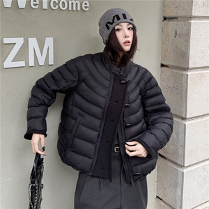 2025冬装新款时尚针织拼接门襟羽绒服图片