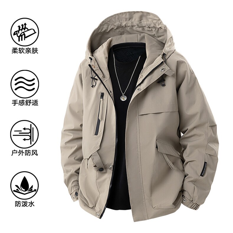 2025春款美式连帽服夹克男港风复古工装外套JK0136-P85,男装夹克,星座308B-2