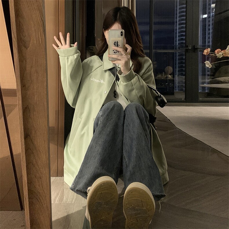C889-P100复古麂皮绒外套女春秋小众设计感高街上衣宽松休闲夹克,男装夹克,星座911-2(原星座613-2）