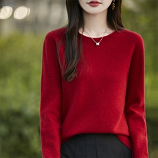 气质纯色经典款百搭半高领针织衫女秋冬季新款，女装针织衫/毛衣，斯美雅安迪绒