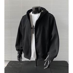 重磅全棉无帽绳450克拉链连帽卫衣硬挺套头外套男 RH5325-P58图片