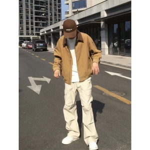 2025春秋痞帅外套男ins高街潮牌港风日系原宿风韩版潮流宽松夹克图片
