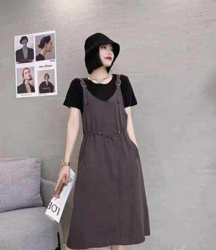 天丝两件套背带群，女装，慕亿