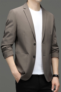 M6018-102钱塘2020-2秋季新款中年男装西服商务休闲纯色外套P185图片
