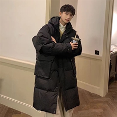 (网图)情侣长款羽绒服BT港风潮牌加厚连帽休闲313B-YJ2306-P120，男装羽绒服，星座313B