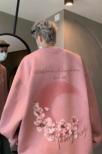 秋季新款美式潮流麂皮绒卫衣男潮宽松上衣外套WH8822-P45图片