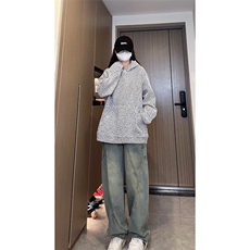 YK86089-P45秋季新款港风针织卫衣聚酯纤维，男装卫衣，电商A086-1