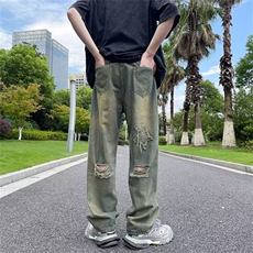 青春流行ins男直筒水洗牛仔裤N6043P40，男装牛仔裤，星座1116-2