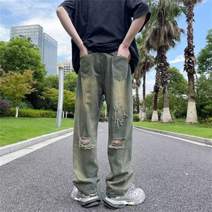 青春流行ins男直筒水洗牛仔裤 N6043 P40图片