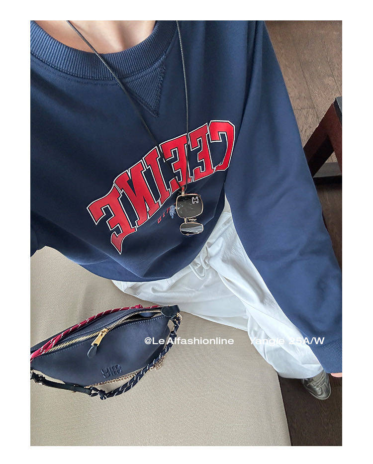 2025年秋季长袖圆领单件套头加厚卫衣，女装卫衣/绒衫，湘姗