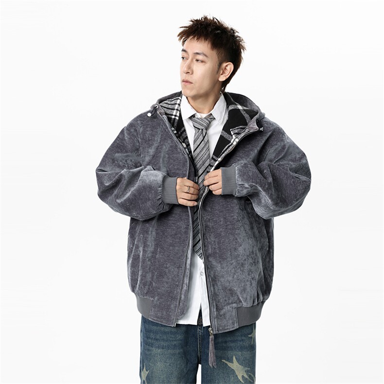 JK2653-P98M-8XL秋季新款美式复古连帽雪尼尔夹克外套控178,男装夹克,星座109