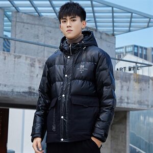 2020冬装新款潮牌亮色连帽羽绒服男士百搭外套 A438-850图片