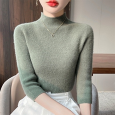 一线成衣安迪绒半高抽条半袖，女装T恤，暖娇绒包芯纱店