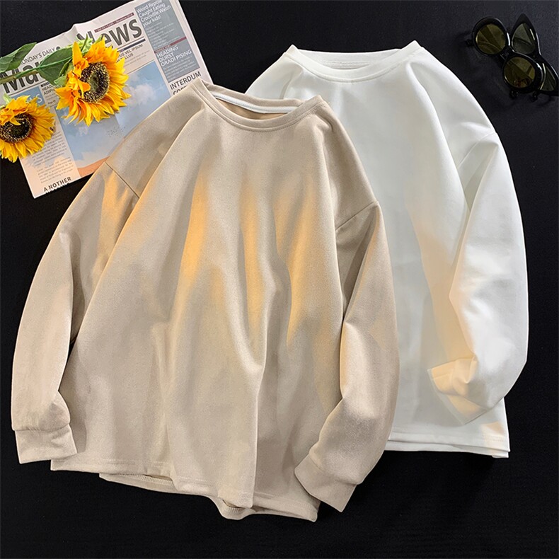麂皮绒重磅卫衣男生春秋慵懒风衣服美式潮牌宽松圆领外套W018-P35,男装卫衣,星座308B-1
