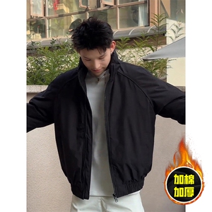 现货美式高街休闲棉衣夹克三防立领纯色户外工装加厚棉服外套图片