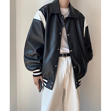 2023/秋装美式复古翻领机车皮衣棒球服夹克外套B289-1-JK05-P120，男装夹克，电商B289-1