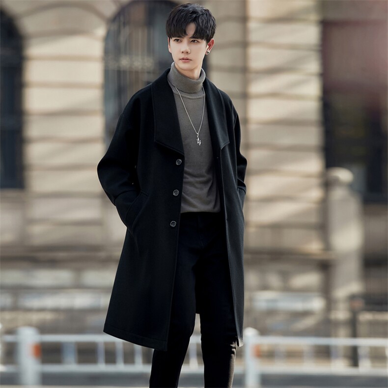 长年大货得物精品】毛呢男大衣男风衣男中长款大码F730-P115外景B，男装风衣，星座401