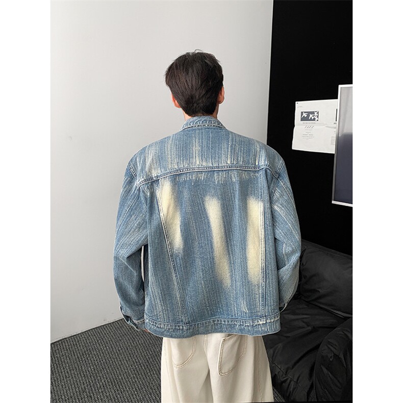 港风秋款男牛仔夹克衫扎染渐变色宽松休闲外套JAk1055p82,男装夹克,星座1013-1