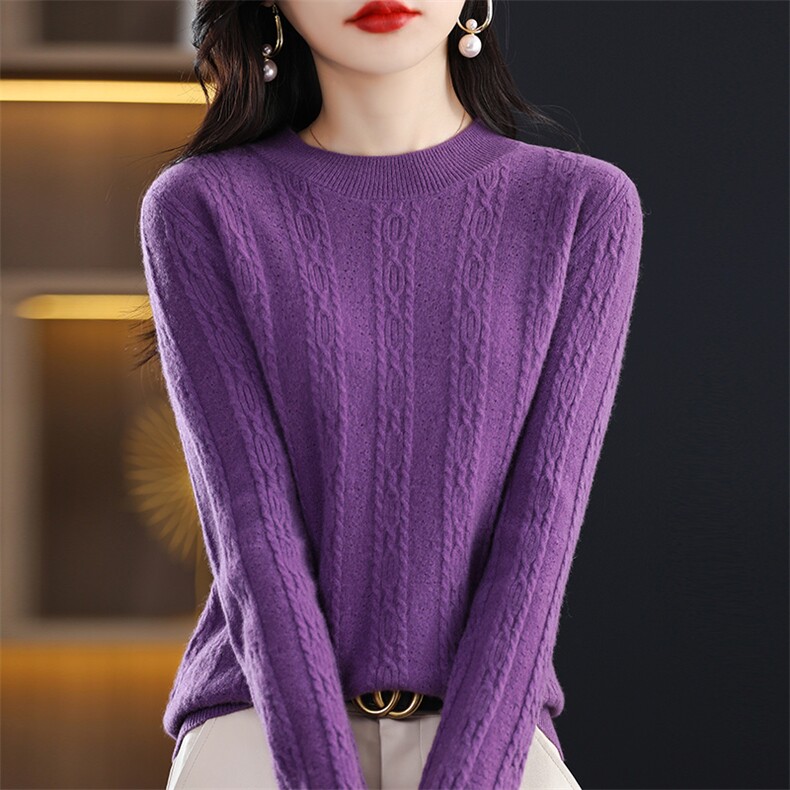 2024年秋冬季新款半高领领羊毛衫简约百搭，女装羊毛衫，温贝羊绒