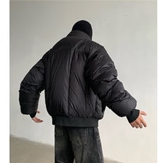 美式短款cleanfit十字星盔甲羽绒棉服面包服立领外套男H1032P128，男装棉衣，电商A341