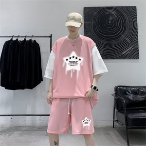 数据款 冰感华夫格套装潮流休闲短袖短裤两件套FTZ3057-P55控78图片