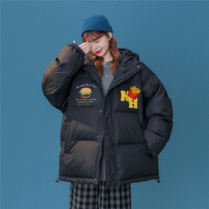 中性风白鸭绒 趣味印花宽松保暖连帽羽绒服 YR173P225控298图片