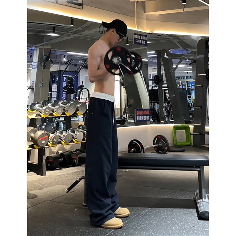 美式高街潮牌男女运动休闲裤直筒宽松卫裤慵懒显瘦休闲长裤子,男装休闲裤,电商A486