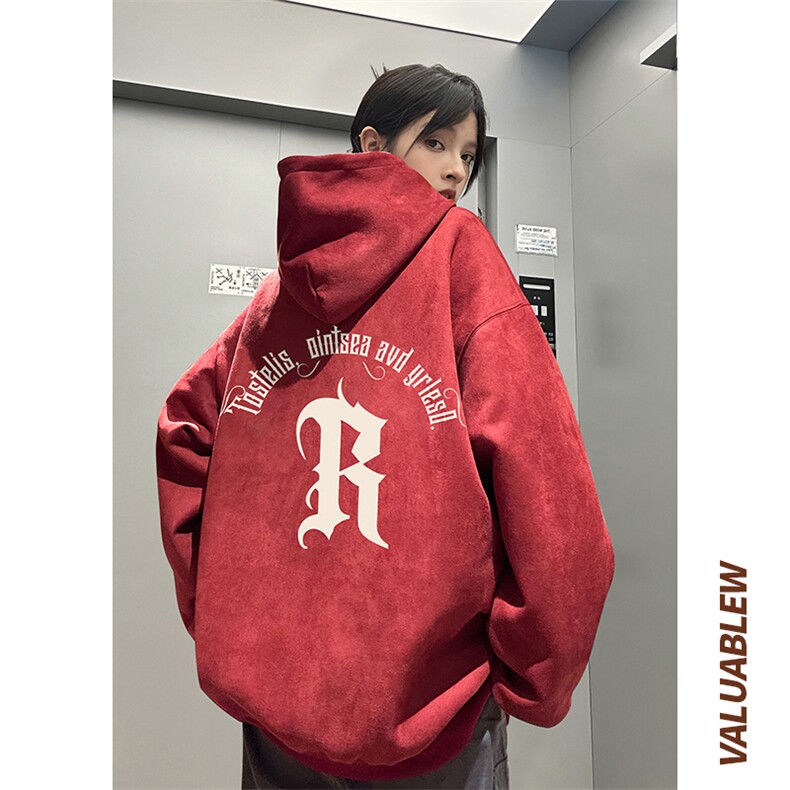 ！麂皮绒连帽卫衣直播品质重磅400克R印花JL7073-P45控78,男装卫衣,星座508（原C305）