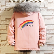 MM48064-P130冬季大毛领衣男士大码加厚袄男服砖墙，男装棉衣，电商A040A
