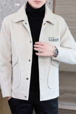 2024新款冬季男士毛呢外套大衣短款翻领修身潮流百搭A07P140控228，男装毛呢大衣，电商B226