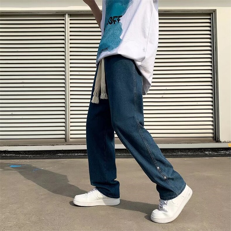 潮流春季牛仔裤男牛仔长裤抽绳牛仔裤K452P42图片